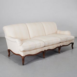 Louis XV style custom upholstered sofa