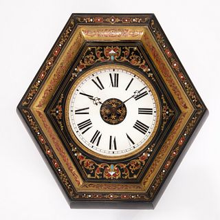Napoleon III hexagonal boulle wall clock