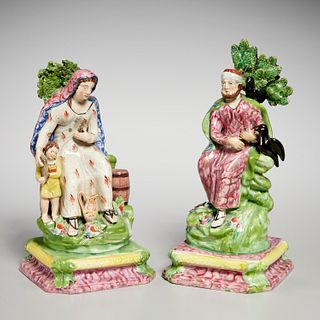 Pair Staffordshire figures, Elijah and The Widow