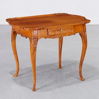 Provincial Louis XV carved fruitwood table