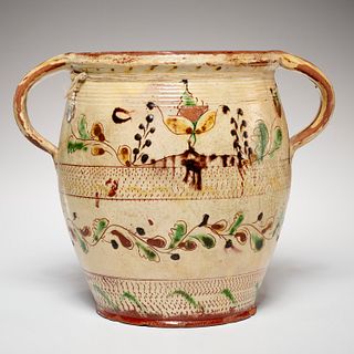 Continental glazed earthenware jar, c. 1780-1800