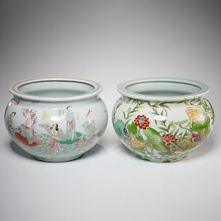 (2) Chinese and Japanese porcelain jardinieres