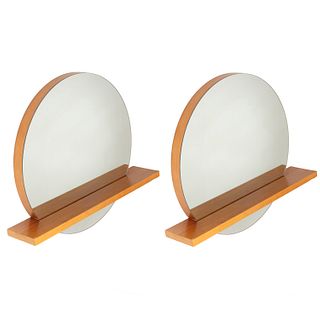 Pair Contemporary Designer mirrors with shelves