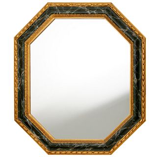 Custom faux finish and giltwood mirror