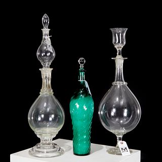 (3) Antique glass apothecary show globes