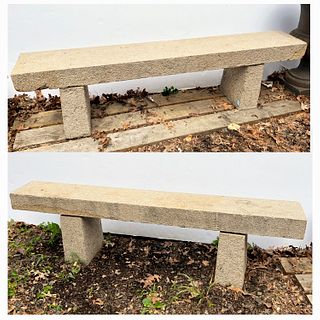 Pair Modern appeal granite garden benches
