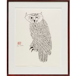 Ben Shahn, owl lithograph