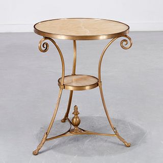 Directoire style brass and onyx gueridon