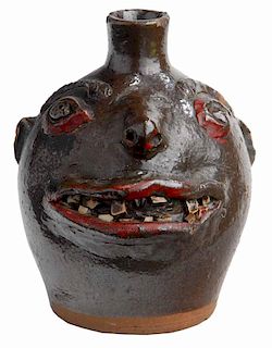 Early Southern Stoneware Face Jug