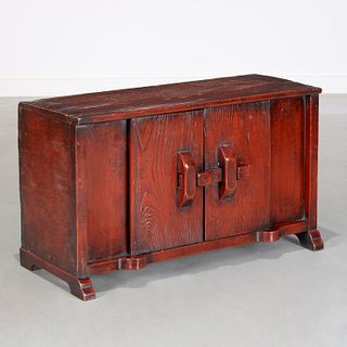 Antique Korean lacquered wood cabinet