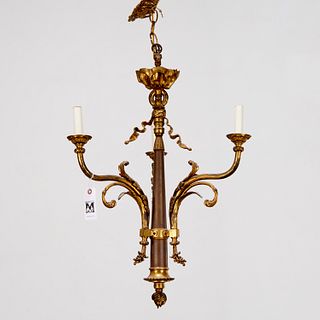 Thiebaut Freres, parcel gilt bronze chandelier