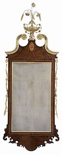 Federal Inlaid and Parcel Gilt Mirror