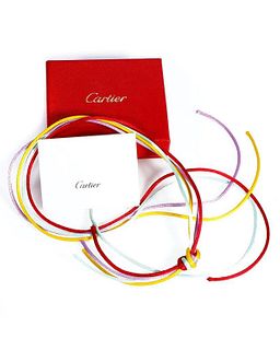 Set of 4 Cartier colored silk cords for Trinity bracelet