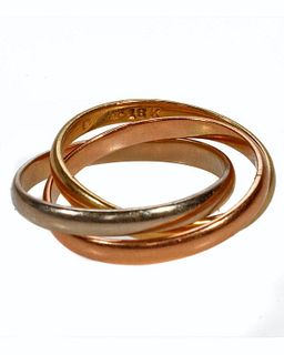 18k tri-color gold rolling ring