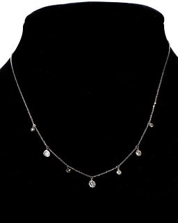 Diamond and 14k white gold necklace