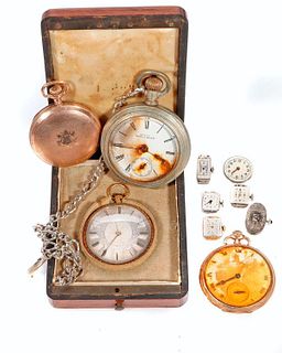 Collection of pocketwatches and watch parts