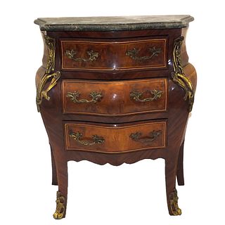 Louis XVI Style Marquetry Inlaid Nightstand