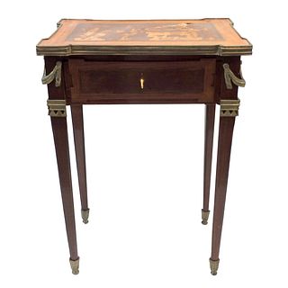 Louis XVI Style Marquetry Inlaid Side Table