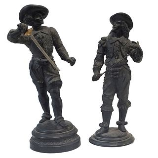 Two Antique French Metal Sculptures