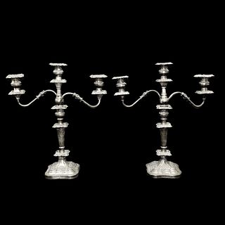 Pair of Vintage Silver-plated Candelabra