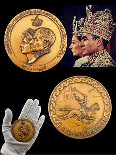 Iran Persian Pahlavi Kingdom The Coronation Ceremony Commemorative Bronze Medal/Coin, Boxed
