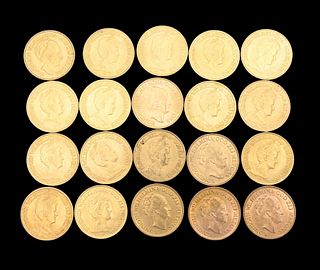 20 Dutch 10 Guilders Uncirculated Gold Coins