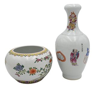 Two Piece Chinese Porcelain Group