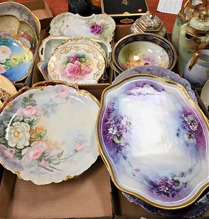 Four Tray Lots of Hand Painted Porcelain