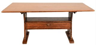 Pine Rectangular Top Hutch Table