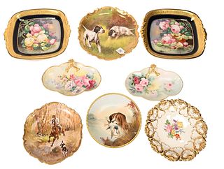 Eight piece Hand Painted Porcelain Plates
