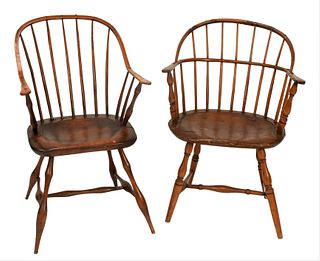 Two American Windsor Armchairs,