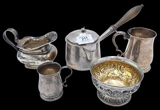 Five Piece English Sterling Silver Lot