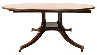Mahogany Banded Inlaid Round Dining Table