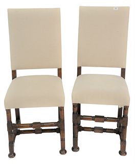 Pair of Jacobean Walnut Side Chairs
