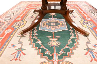 Oriental Carpet with Geometric Design
