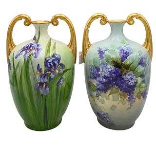 Pair of Limoges Porcelain Vases
