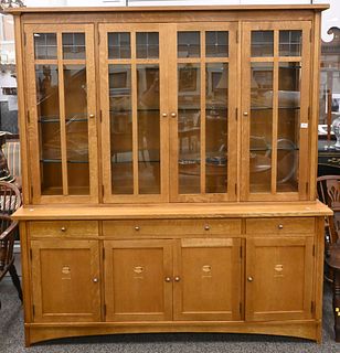 Harvey Ellis for Stickley Audi Cherry Two Part China Cabinet
