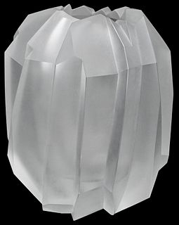 J&L Lobmeyr "Gletscher" Frosted Crystal Vase
