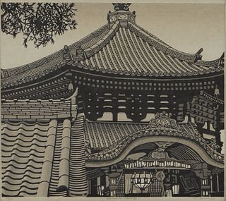 Ted Colyer "Nanendo, Nara III" Woodblock Print