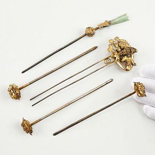 5 Antique Chinese Hairpins