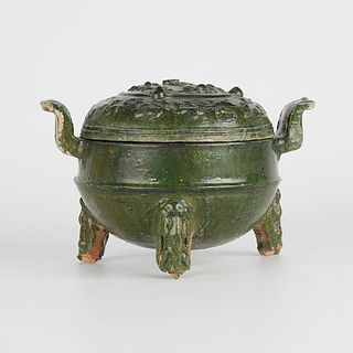 Chinese Han Mingqi Tripod Pottery Vessel