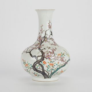 Chinese 20th c. PRC Famille Rose Porcelain Vase