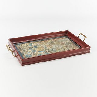 Chinese Silk Embroidery with Tray