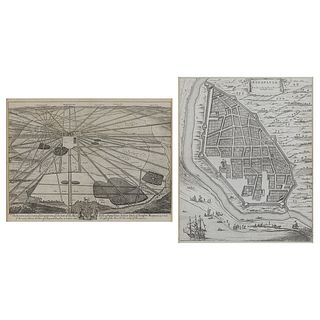 Group of 2 Antique Dutch Map Engravings