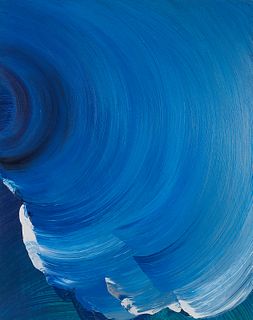 Sandi Sloane "Blue Night Wave" Mixed Media 2000