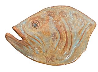 Signed WARREN Ceramic Fish Head 