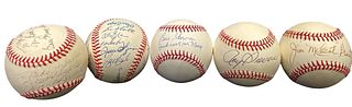 Collection Autographed Baseballs JIM GRANT, BILL "MOOSE" SKOWRON, LARRY DOBY, J.C. MARTIN