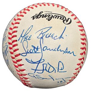 Members of the 1989 CHICAGO CUBS Autographed Baseball