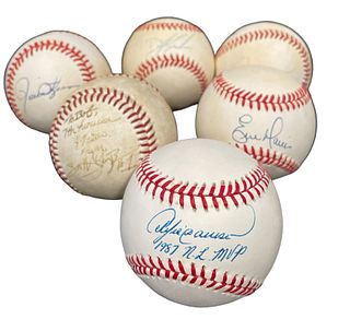 Collection ANDRE DAWSON, ERIC DAVIS, DWIGHT GOODEN Autographed Baseballs 