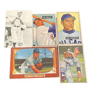 Collection Vintage Baseball Gumball Cards, Trading Cards ROY SMALLEY, DON LARSON, BILLY PIERCE, PHIL CAVARRETTA 